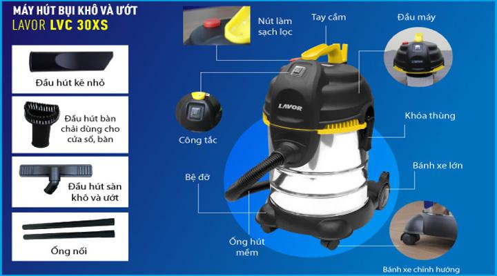 hinh noi dung may hut bui lavor lvc 30xs 2 - Máy hút bụi khô và ướt Lavor LVC30XS