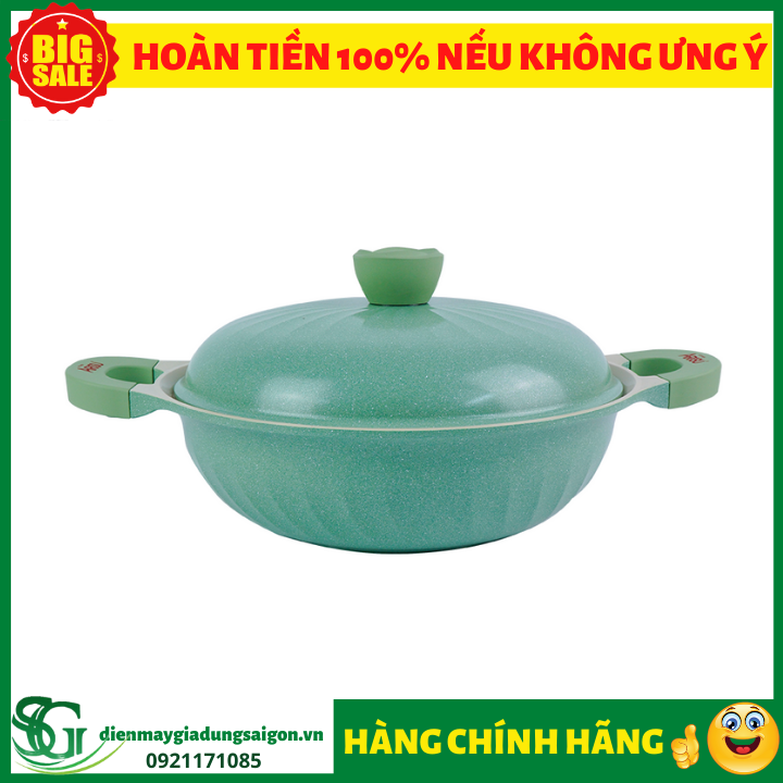 Noi khang khuan phu TITANIUM 7 lop Happy Home Pro mau xanh la size 28cm 1