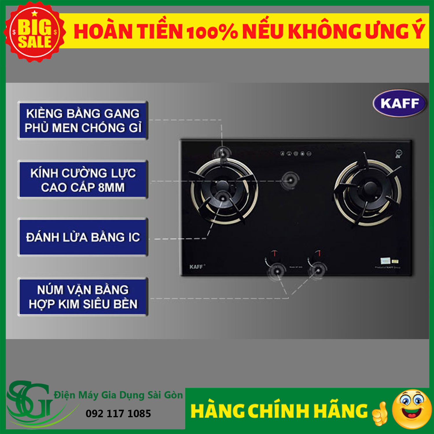 BEP GAS AM KAFF KF 668 2 - BẾP GAS ÂM KAFF KF-668