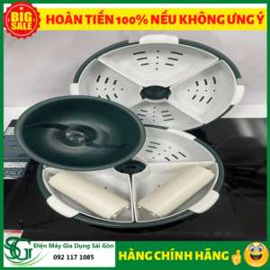 16 - Khay kệ đựng thực phẩm lẩu 2 tầng xoay 360 độ M&L - Royalcare KL-2