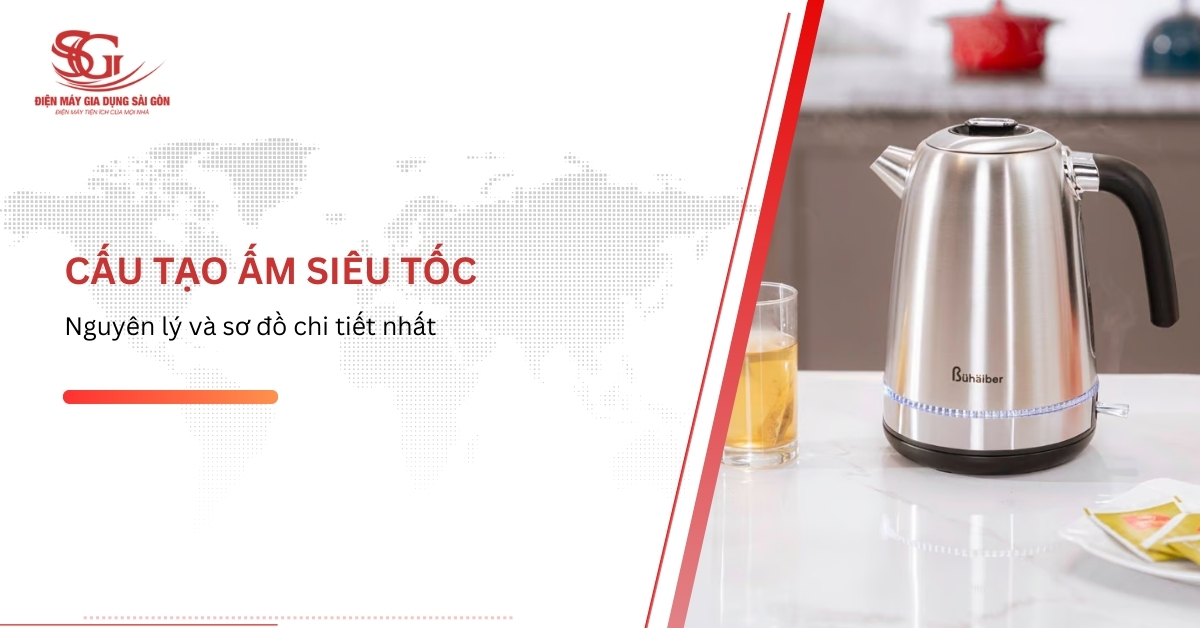 Cấu tạo ấm siêu tốc, nguyên lý và sơ đồ ấm siêu tốc chi tiết nhất