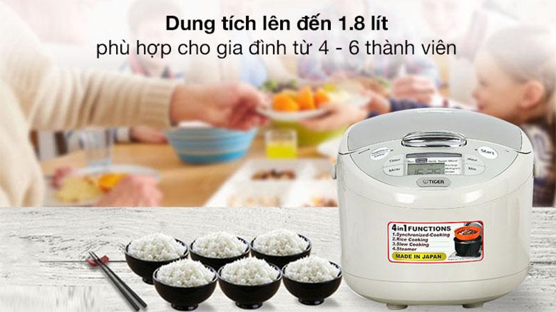 Noi com dien tu Tiger JAX S18W 3 - Top 6 nồi cơm điện tốt nhất hiện nay