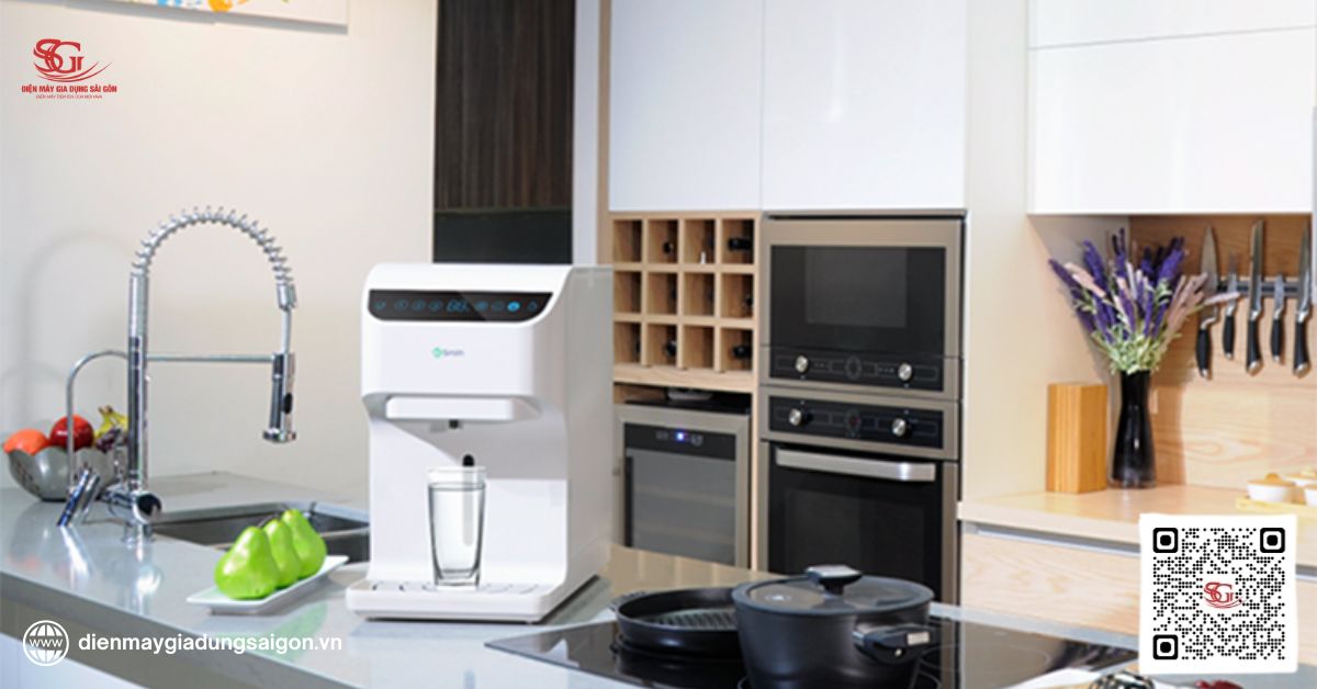 lắp máy lọc nước nóng lạnh trên bàn bếp