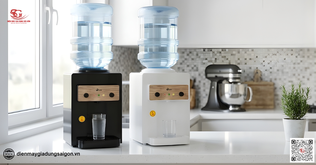 Cây nước nóng lạnh FujiE WD01E thiết kế bình úp vỏ nhựa cao cấp
