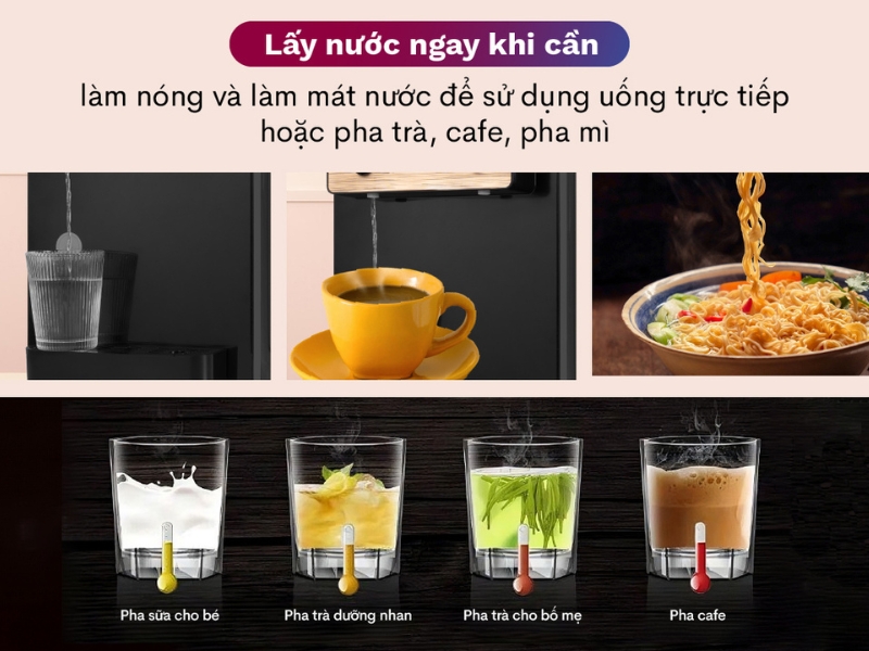 Đa dạng sử dụng cây nước nóng lạnh mini FujiE WD01E