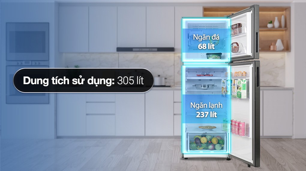 Tủ lạnh Samsung Inverter 305 lít RT31CG5424B1SV- Dung tích sử dụng