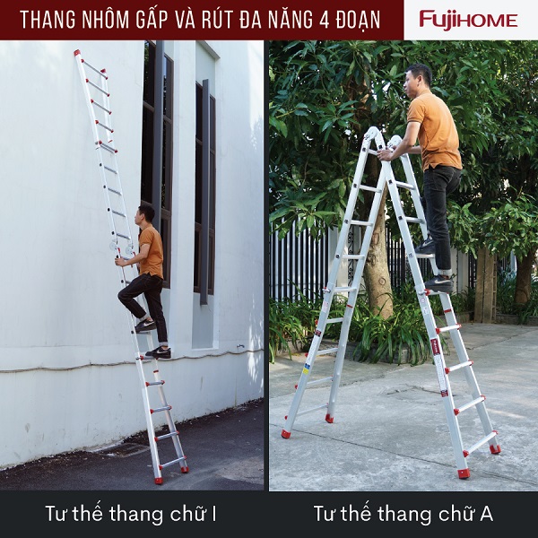 12 3 - Thang nhôm gấp và rút đa năng 4 đoạn FUJIHOME ML45