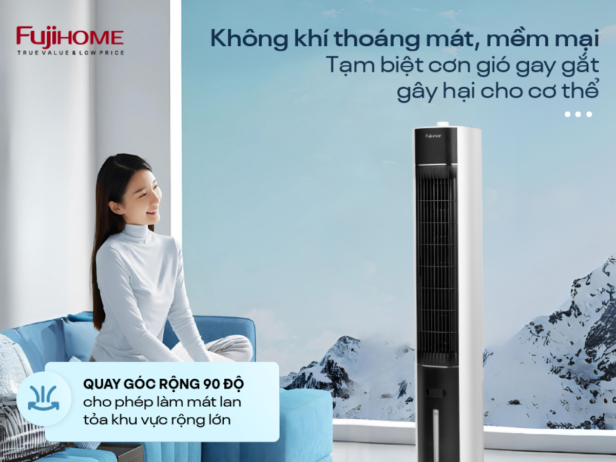 18lm 03 - Quạt tháp điều hòa hơi nước cao cấp Fujihome AC-18LM