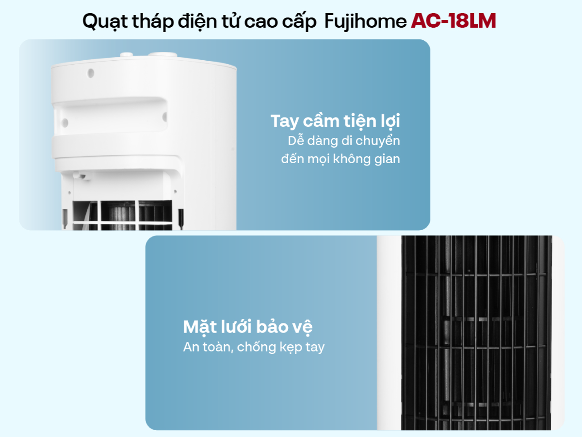 18lm 08 - Quạt tháp điều hòa hơi nước cao cấp Fujihome AC-18LM