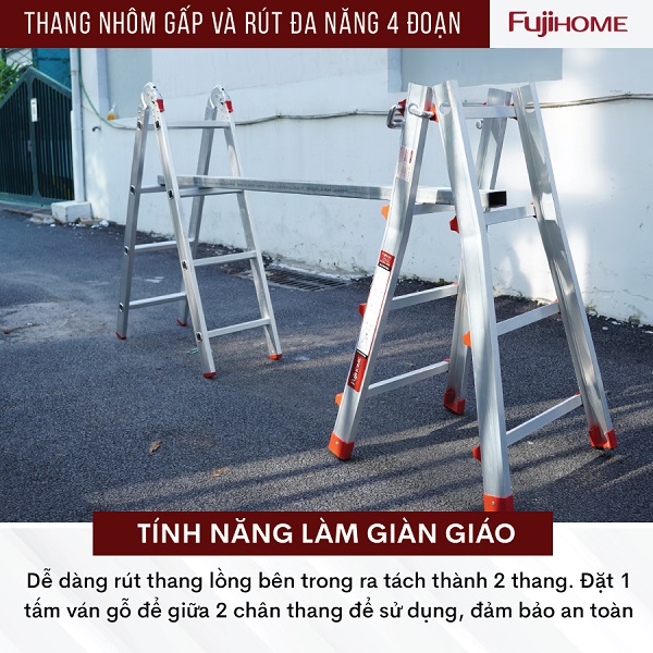 7 7 1 - Thang nhôm gấp và rút đa năng 4 đoạn FUJIHOME ML45