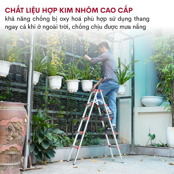 8 6 - Thanh nhôm gấp chữ A 5 bậc Fujihome DL205