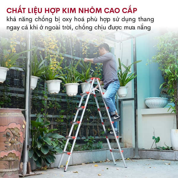 8 7 - Thang nhôm gấp chữ A Fujihome DL206