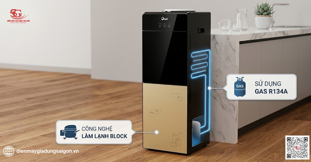 Công nghệ làm lạnh Block tiết kiệm trên FujiE WD1700C