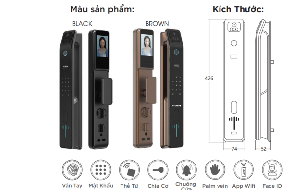 Khóa điện tử Classic - HYUNDAI HY-SLA808F: An Toàn và Tiện Lợi Cho Ngôi Nhà Hiện Đại