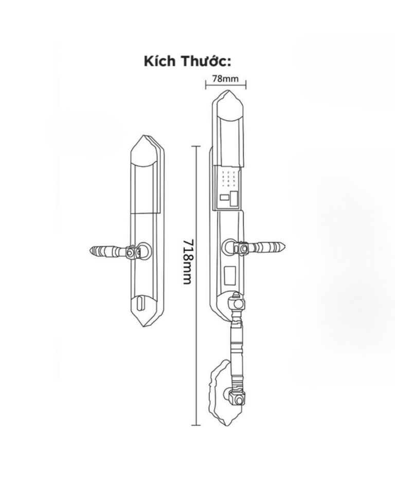 Khóa điện tử Hyundai HY-SLC8818 BRONZE-kích thước 