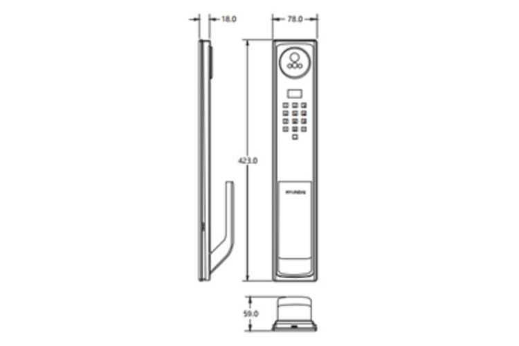 Khóa điện tử Hyundai HY-SLA911F- Thiết kế sang trọng, thông minh, hiện đại.