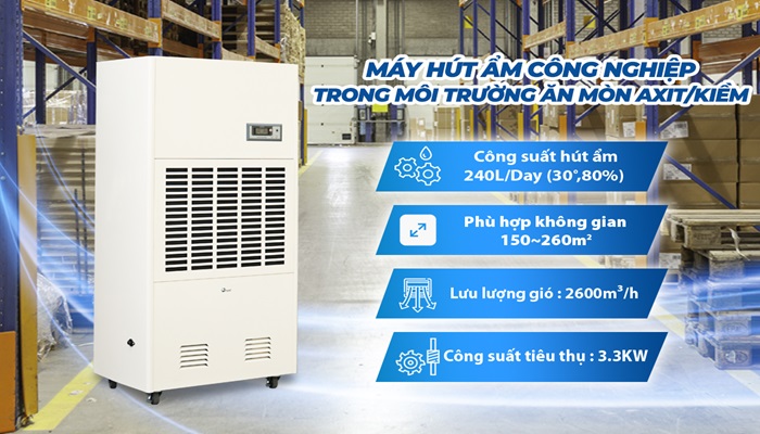 tính năng máy hút ẩm công nghiệp mô tả máy hút ẩm công nghiệp FujiE ACD10S