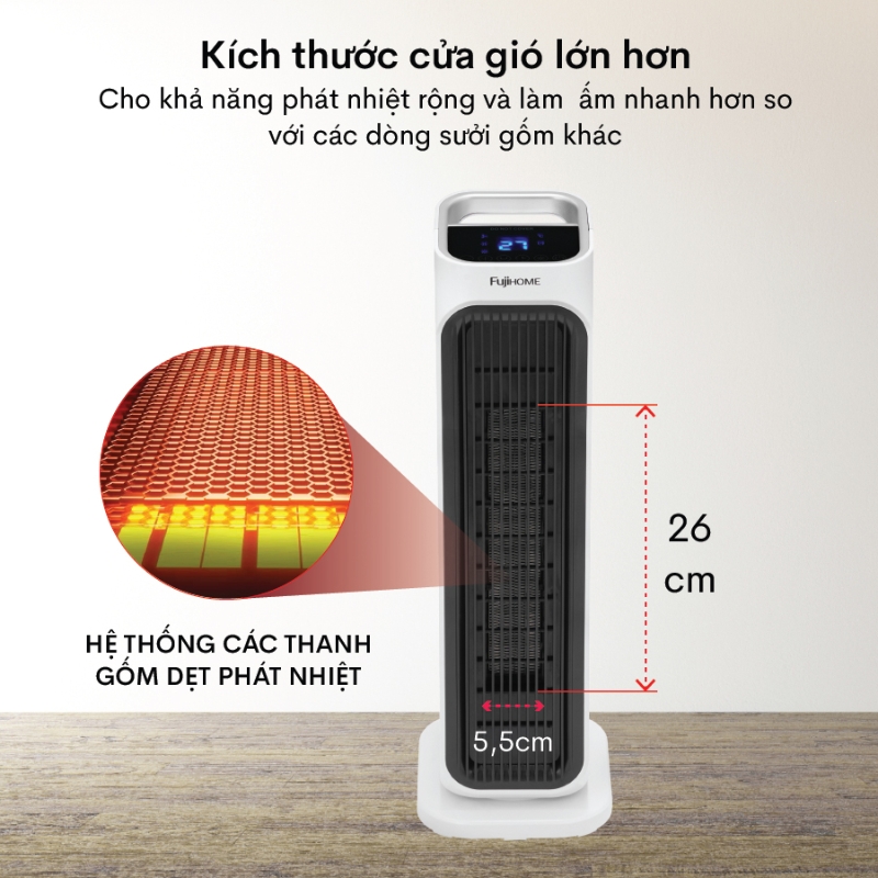 FUJIHOME FH3000 kích thước cửa gió lớn