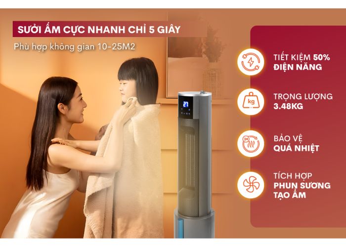 Sưởi ấm cực nhanh chỉ 5 giây