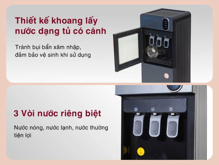 Cây nước nóng lạnh cao cấp Fujihome WD11ES 3 vòi riêng biệt