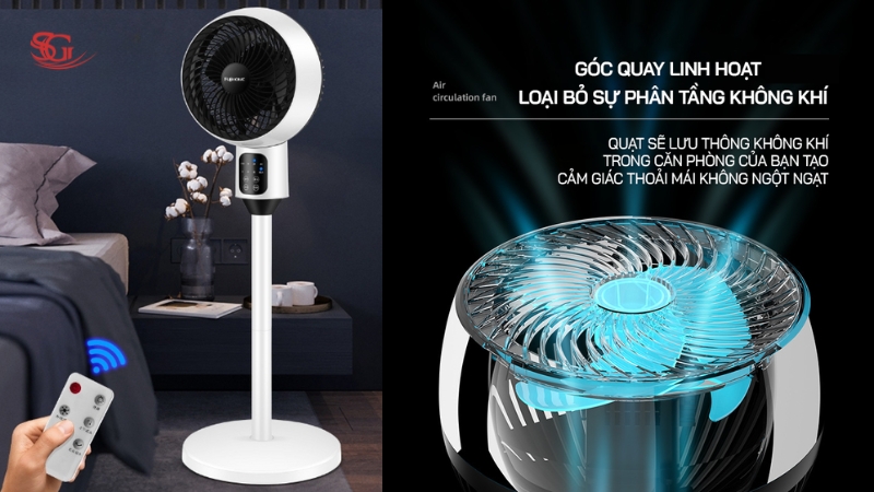 Quạt đối lưu không khí điều khiển từ xa Fujihome CF25R 