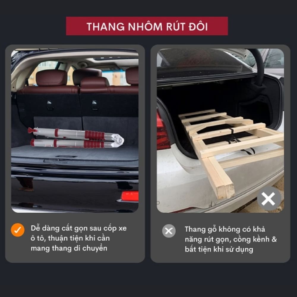 Thang nhôm rút gọn đơn Fujihome TLA07R tiện lợi