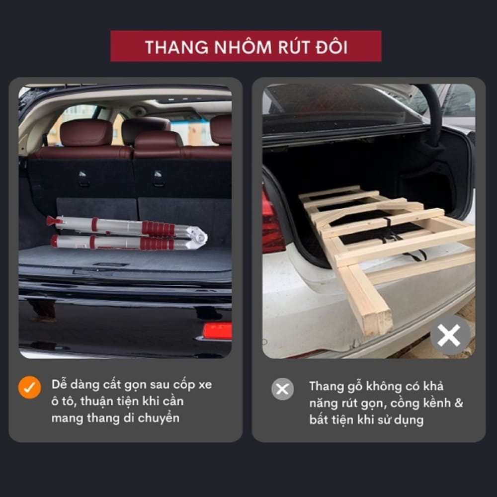 Thang nhôm rút gọn đơn Fujihome TLA08R tiện dụng