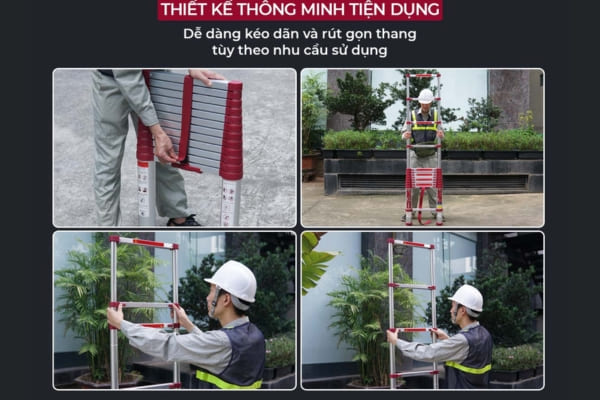 Mô tả thang nhôm rút gọn đơn Fujihome TLI440R
