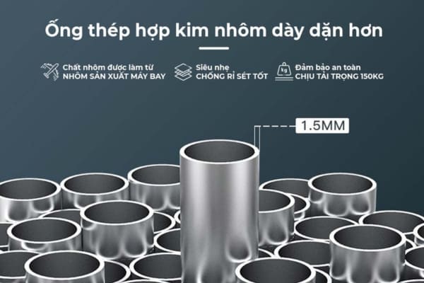 Thang nhôm rút gọn đơn Fujihome TLI500R ống thép hợp kim nhôm