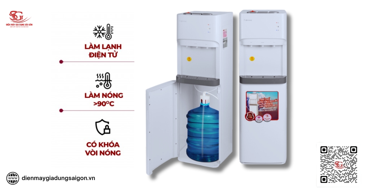 Cây nước nóng lạnh 3 vòi cấp Fujihome WD606ES