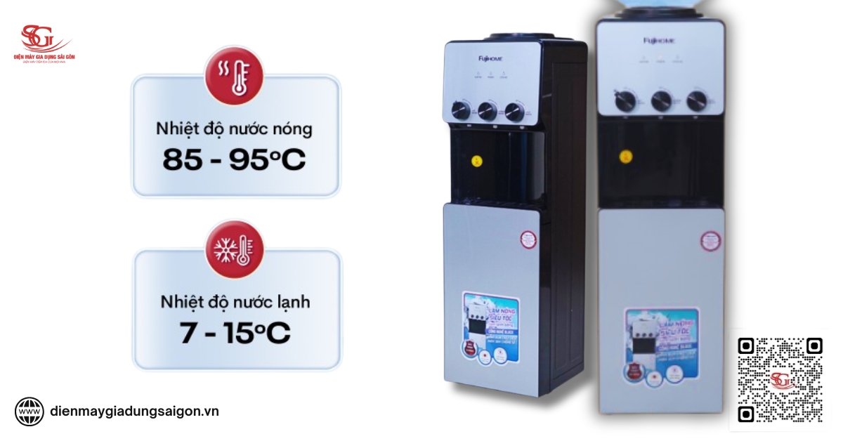 Cây nước nóng lạnh bình úp ngược Fujihome WD677C