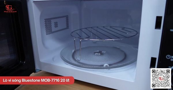 dung tích 20 lít tiện lợi, thiết kế nhỏ gọn lò vi sóng có nướng Bluestone MOB-7716