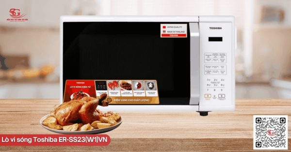 dung tích 23 lít lý tưởng cho gia đình nhỏ với khoang lò rộng rãi