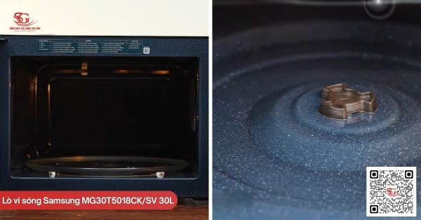 Khoang lò tráng men Ceramic Enamel chống bám bẩn của lò vi sóng có nướng Samsung MG30T5018CK/SV 30 lít