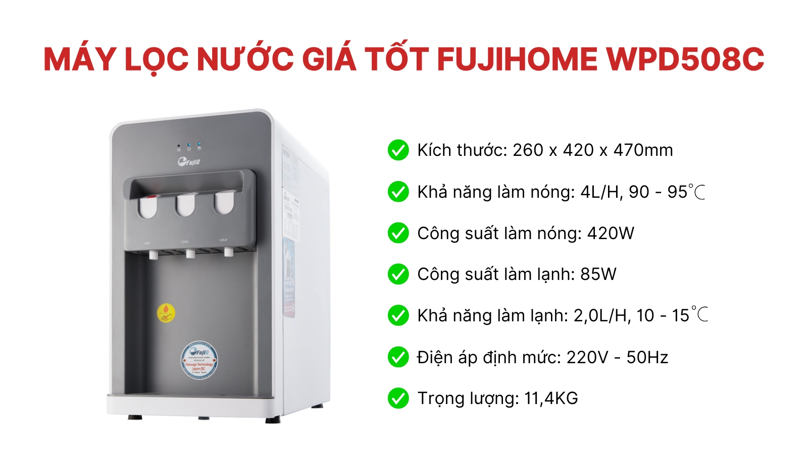 May loc nuoc gia tot FUJIHOME WPD508C