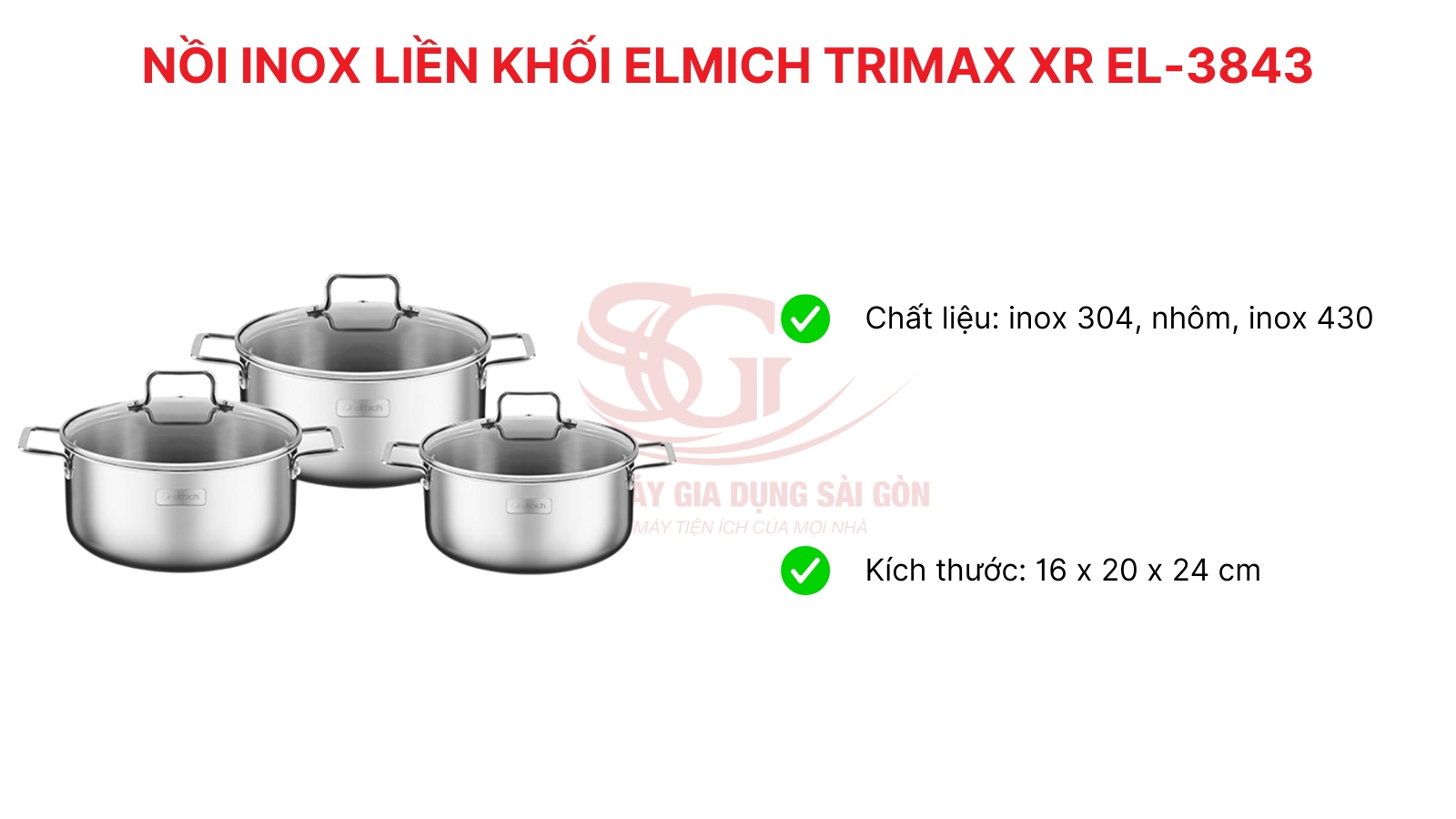 Noi inox lien khoi Elmich Trimax XR EL-3843