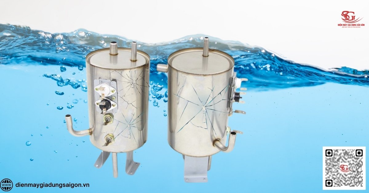 Bầu chứa nước cây nước nóng lạnh bị hỏng