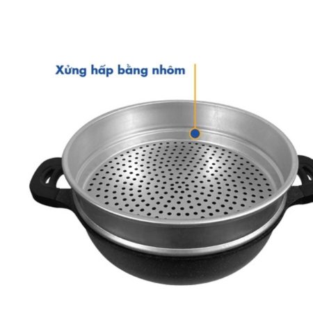 Chảo chống dính K-Marble kèm xửng hấp đa năng Korea King KW-32MSI