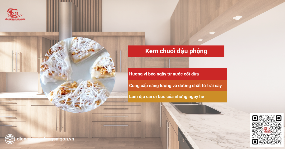 Kem chuối đậu phộng – Món ăn vặt giải nhiệt mùa hè dẻo thơm và béo ngậy
