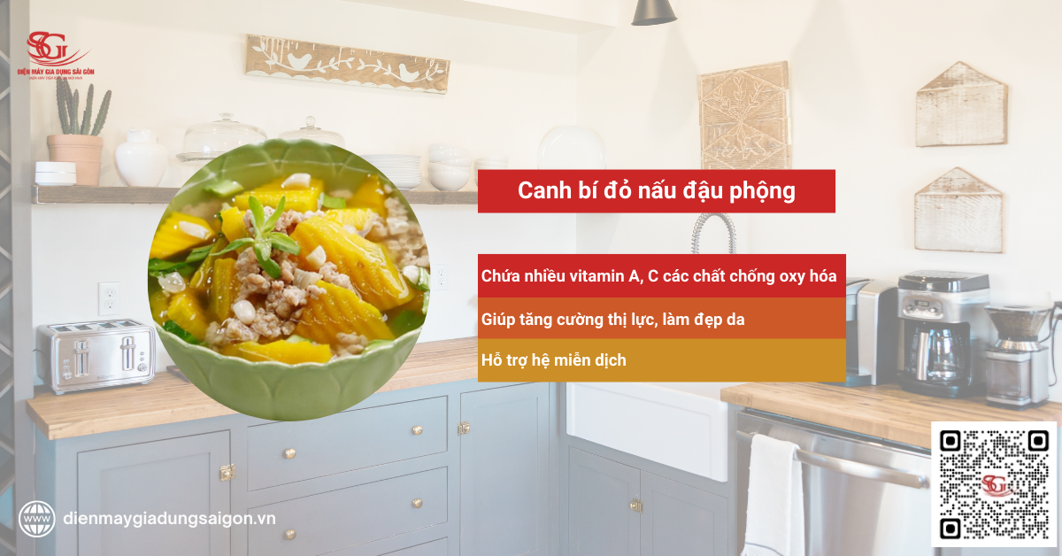 Canh bí đỏ nấu đậu phộng – Canh giải nhiệt mùa hè giúp bổ não