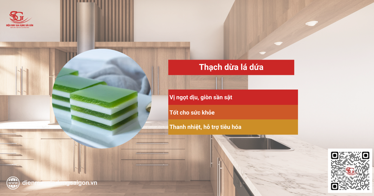 Thạch dừa lá dứa – Món ăn vặt giải nhiệt mùa hè thơm nhẹ và mềm mịn