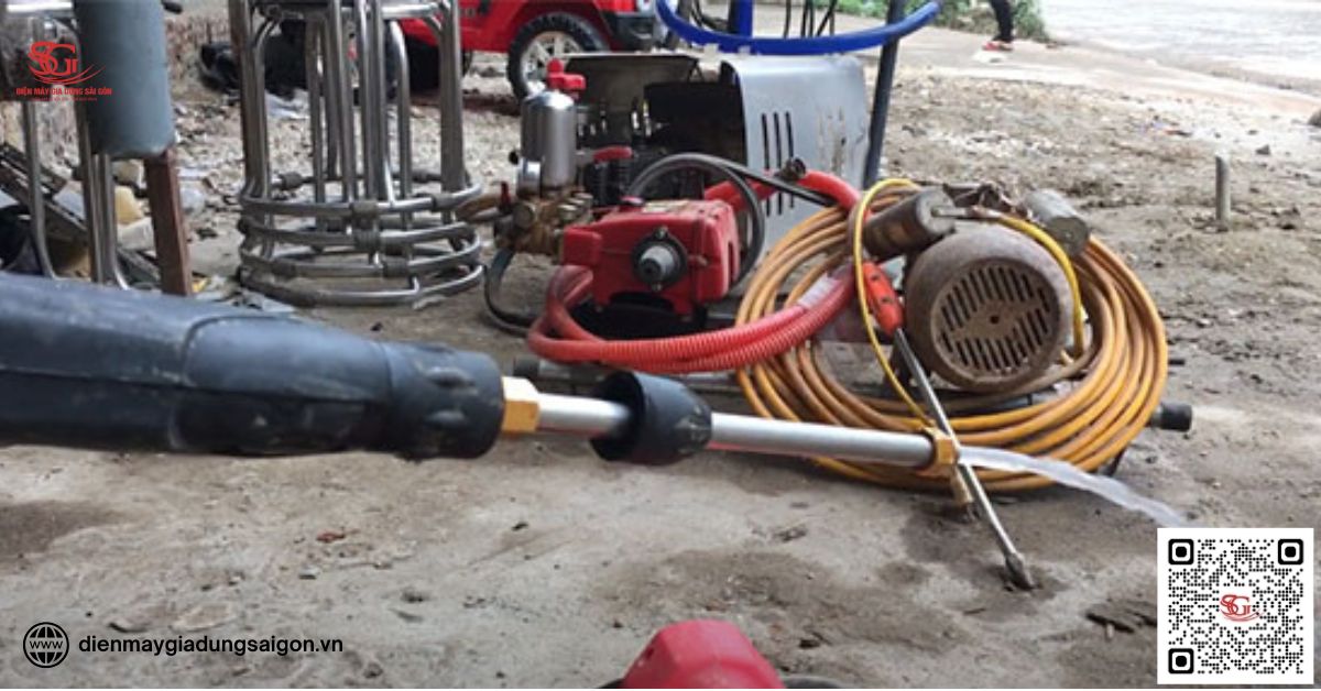 Máy rửa xe bị mất áp lực nhưng vẫn lên