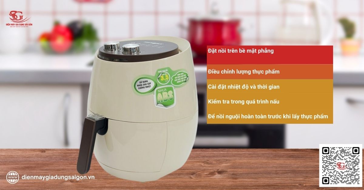 Nồi chiên không dầu Panworld - Hướng dẫn sử dụng