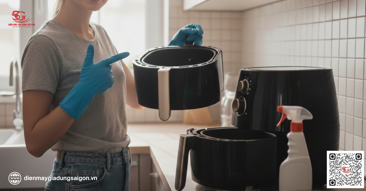 Mẹo giúp nồi chiên không dầu ít bẩn và dễ vệ sinh hơn