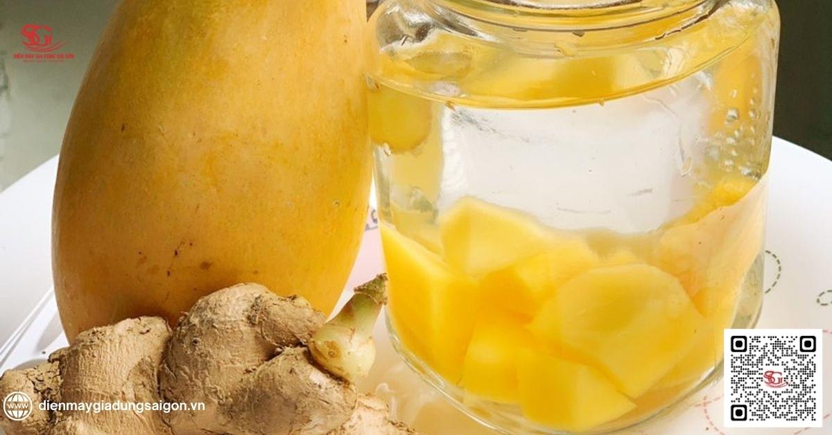 Cách làm nước uống detox giảm cân từ gừng và xoài