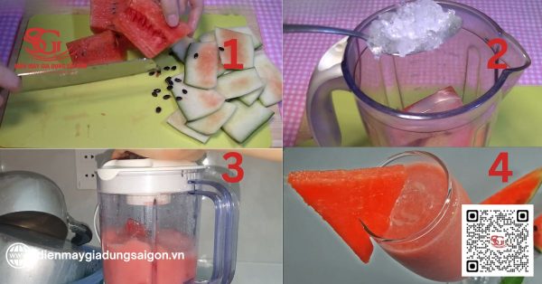 Các bước làm sinh tố dưa hấu 