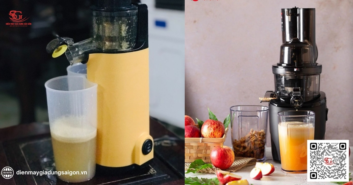 Ép táo bằng máy ép trái cây