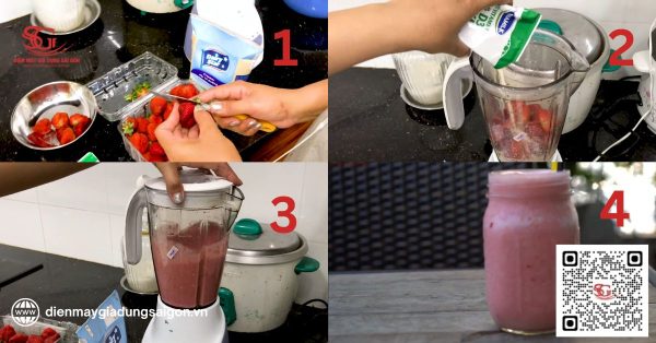 Cách làm sinh tố dâu 
