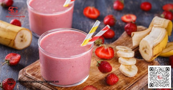 Cách làm sinh tố chuối dâu