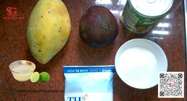Nguyên liệu cho cách làm sinh tố bơ xoài 